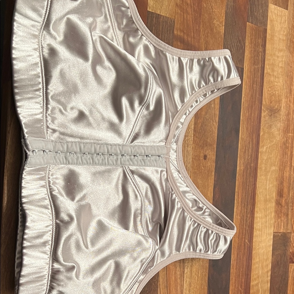 Satin Hook-Front Shapewear Bralette in Light Champagne